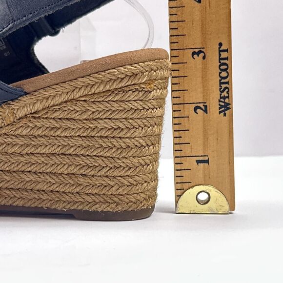 Clarks Lafley Rosen Sandals Womens 8.5 Navy Wedge Slingback Espadrille Cushion - Picture 4 of 11